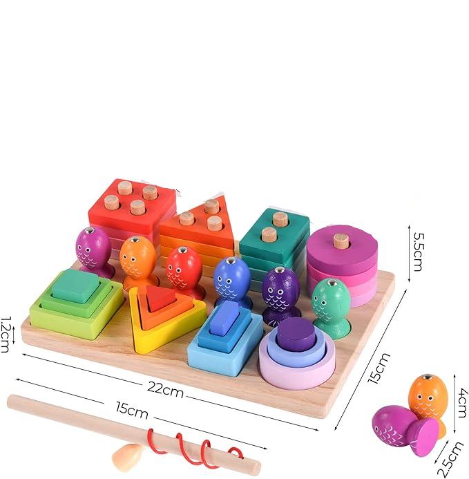 Farverigt fiskeri - kreativt og lærerigt - fiskespil i træ