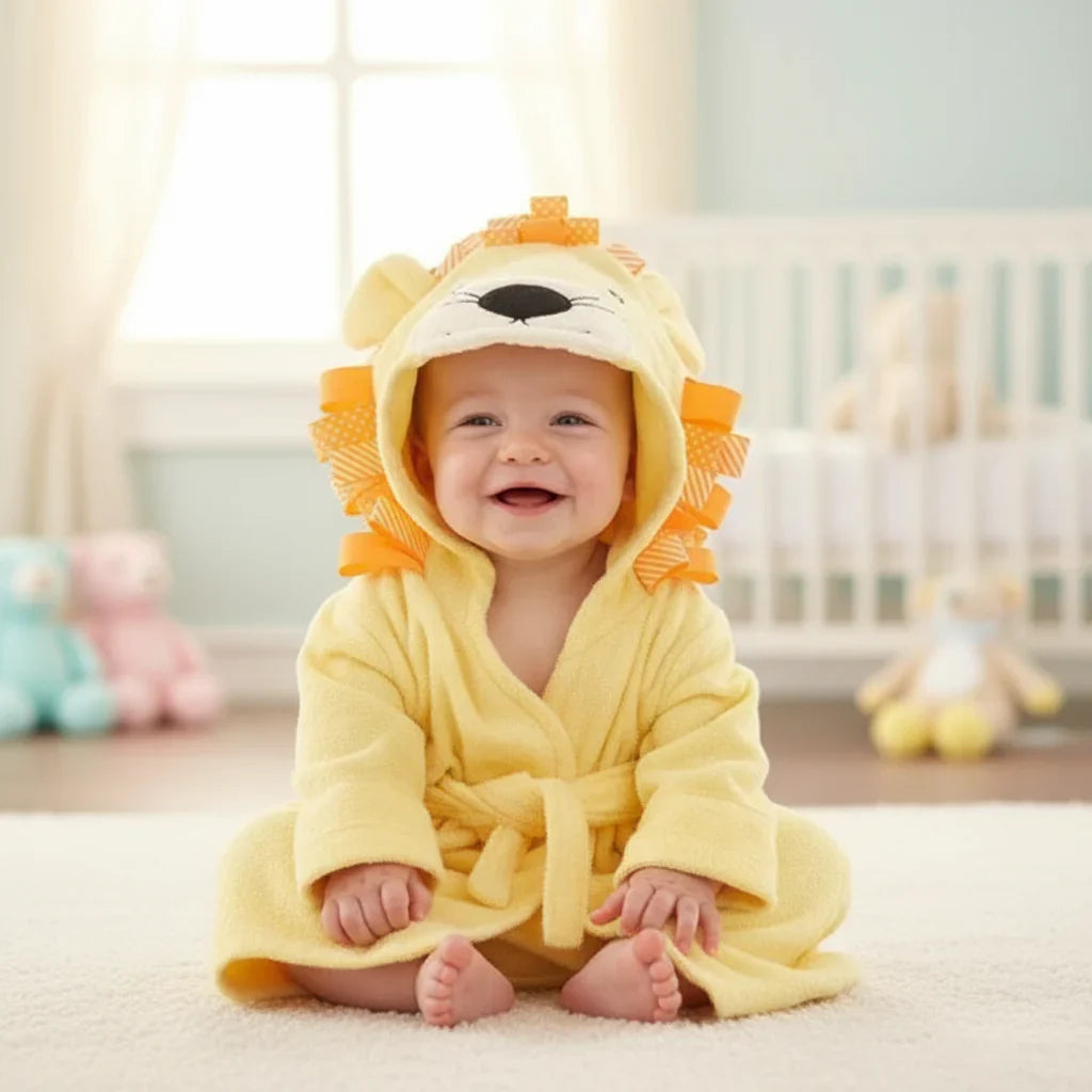 CozyNest – Blød og absorberende – Badekåbe med dyremotiv