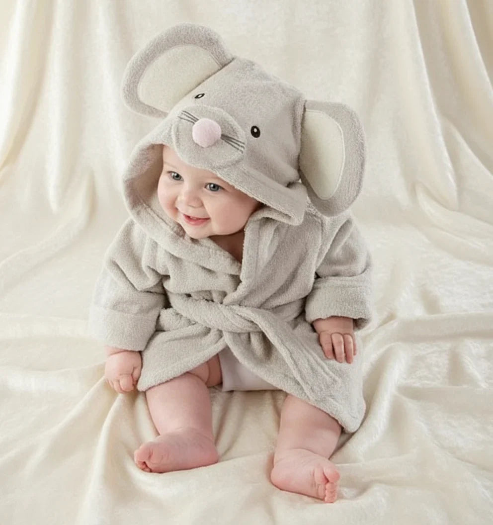 CozyNest – Blød og absorberende – Badekåbe med dyremotiv