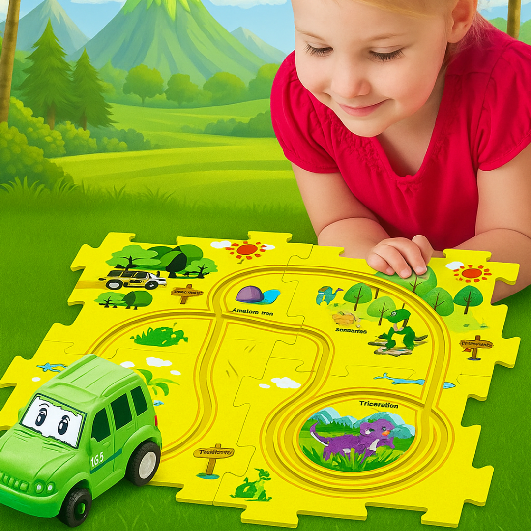 Car Track™ - Byg, leg og opdag - sæt med legetøjsbiler