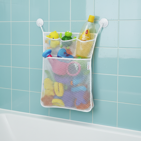 TubyTidy – Skimmelfri & rummelig – Opbevaringsnet til badeværelset til badeværelseslegetøj