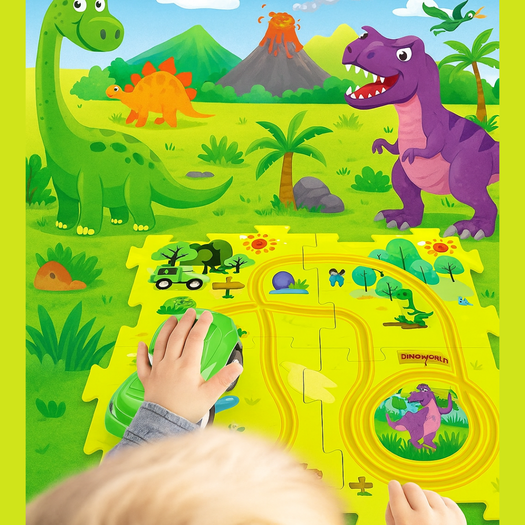 Car Track™ - Byg, leg og opdag - sæt med legetøjsbiler