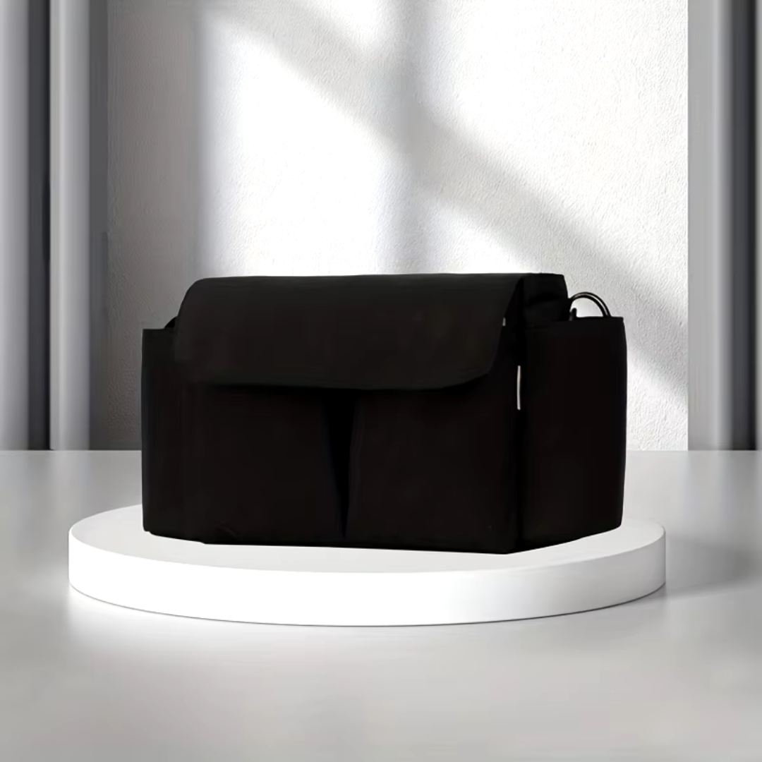 ToddlerOrganizer – Vandafvisende og rummelig – Barnevognsorganizer med flaskeholdere