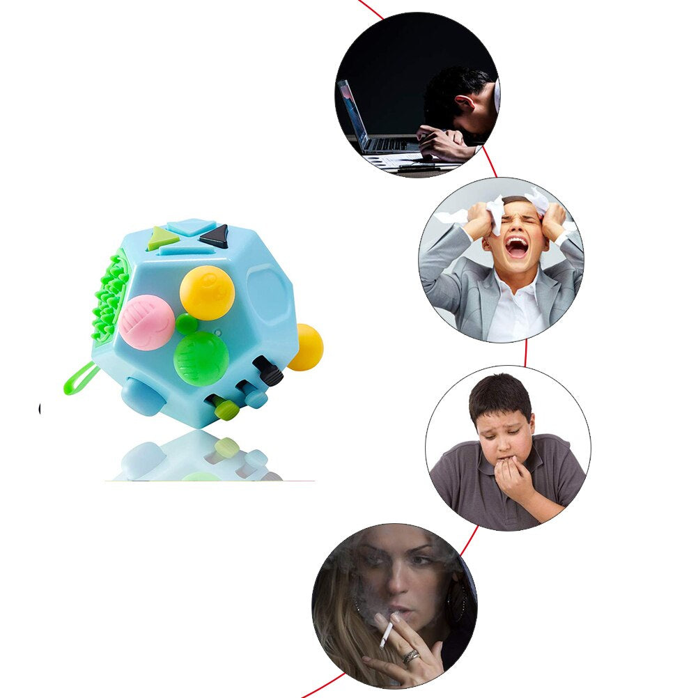 12-Sided Decompression Toy™ - afhjælper stress - sensorisk legeterning