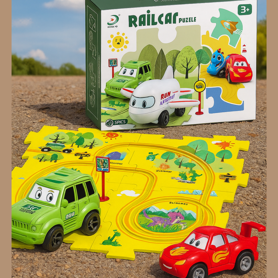 Car Track™ - Byg, leg og opdag - sæt med legetøjsbiler