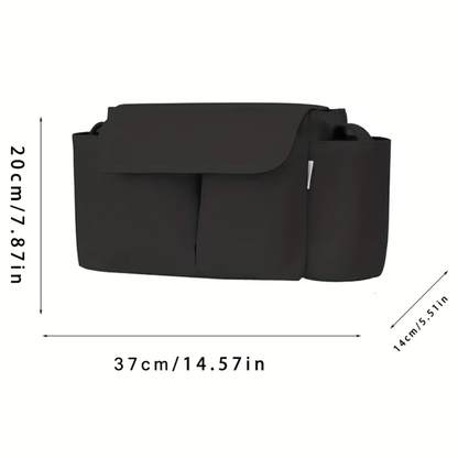 ToddlerOrganizer – Vandafvisende og rummelig – Barnevognsorganizer med flaskeholdere