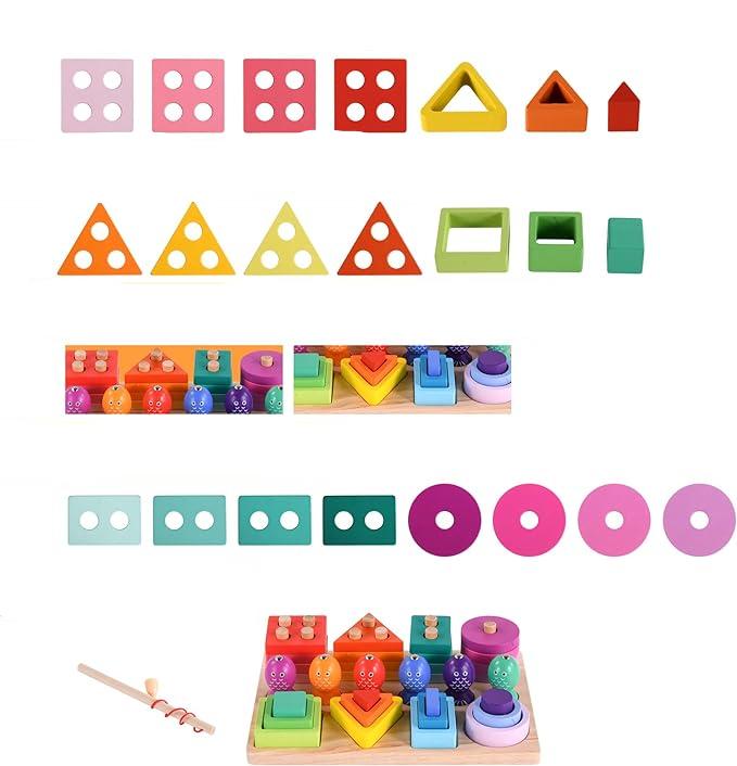 Farverigt fiskeri - kreativt og lærerigt - fiskespil i træ