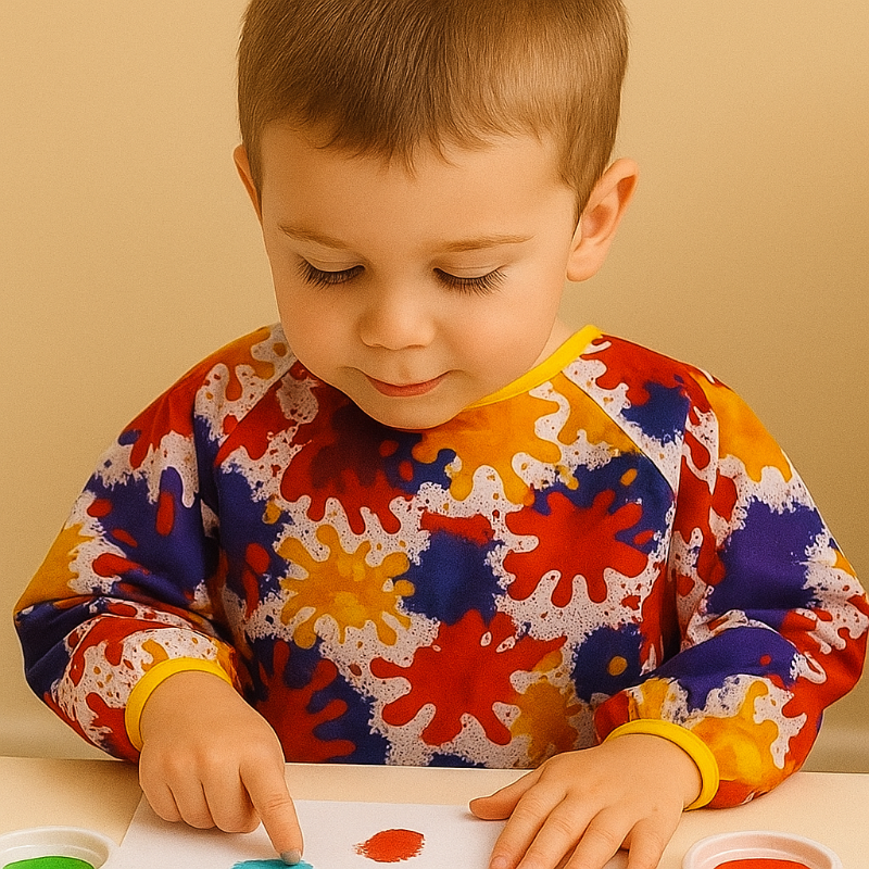 ArtEase – Farverig og vandafvisende – Malerskjorte til børn