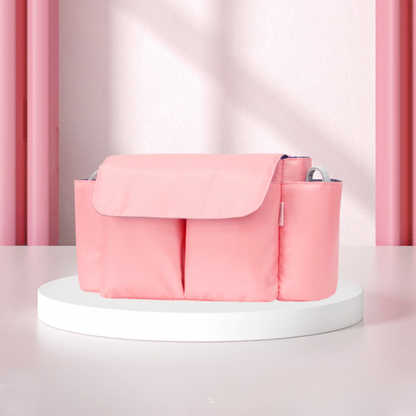 ToddlerOrganizer – Vandafvisende og rummelig – Barnevognsorganizer med flaskeholdere