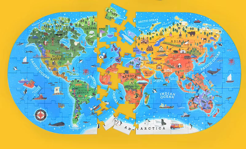 GeoMap – Lærerigt og sjovt – Verdenskort gulvpuslespil