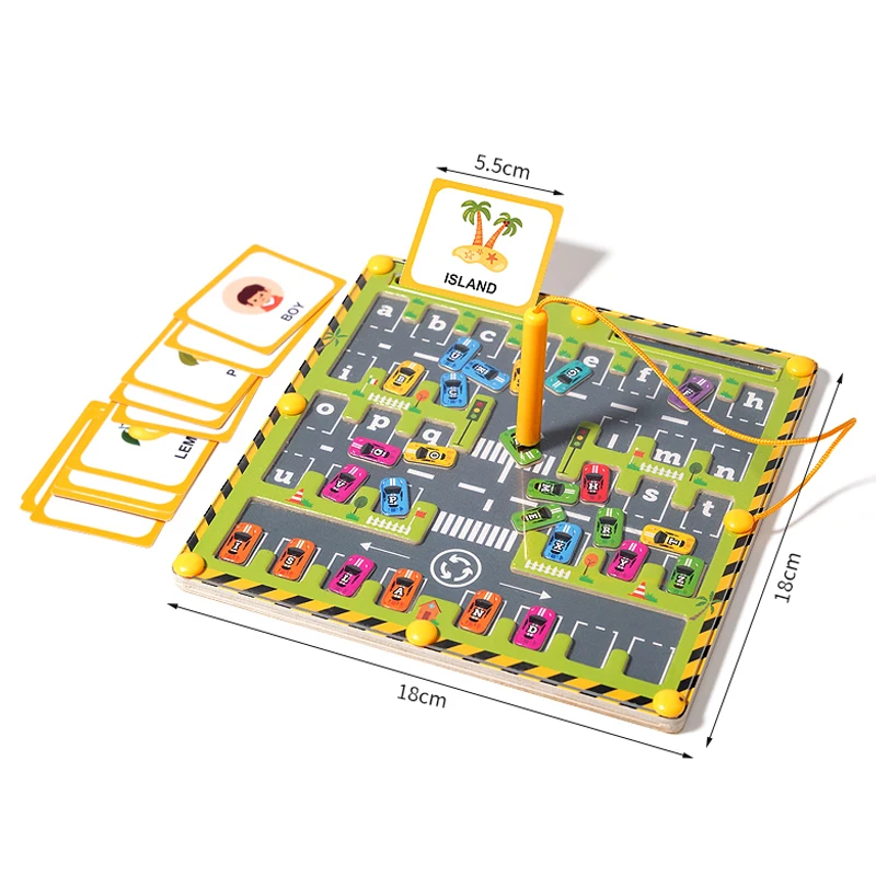 Bead Puzzle™ – Sjov sortering i labyrint – Magnetiske kugler i træ Puzzle