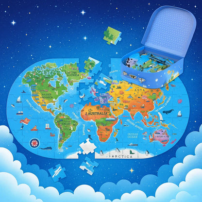 GeoMap – Lærerigt og sjovt – Verdenskort gulvpuslespil