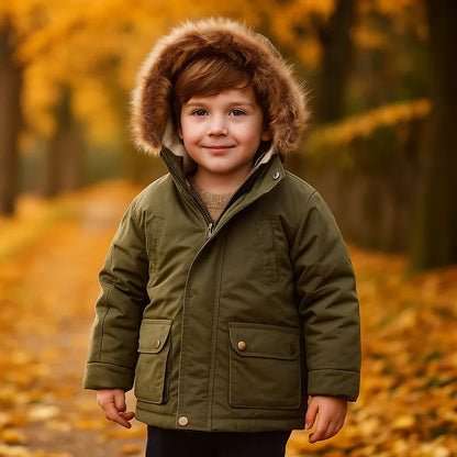 CozyTrend – Elegant og varm – Parka vinterjakke med pelskrave