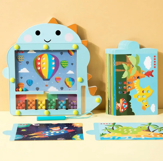 Bead Puzzle™ – Sjov sortering i labyrint – Magnetiske kugler i træ Puzzle