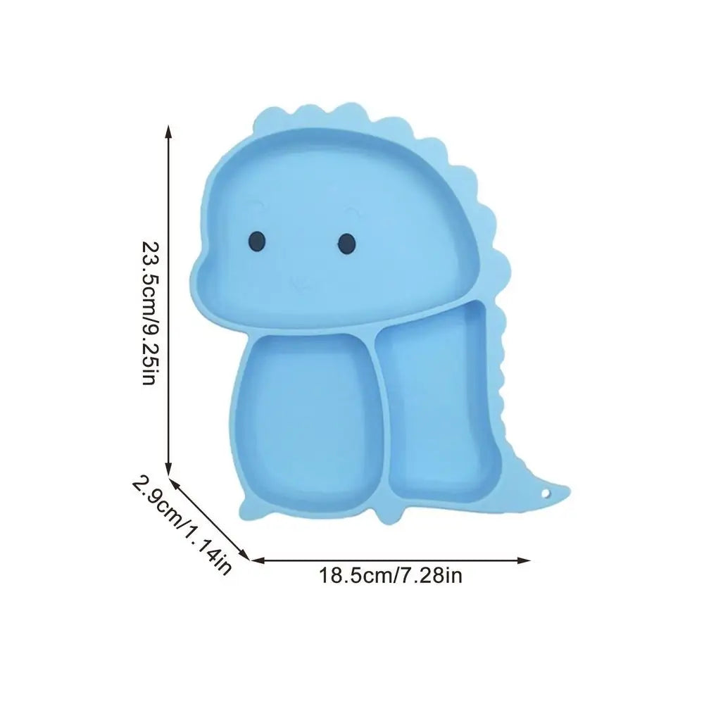 Dino Tablewear Set™ - Sæt med 7 dele - Spisesæt til børn i silikone