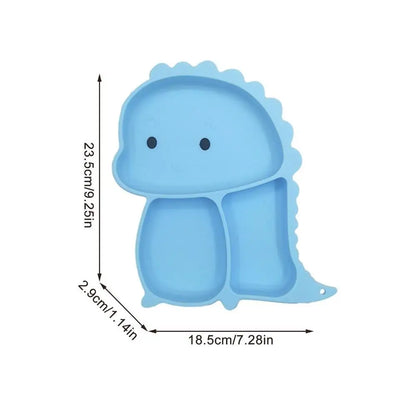 Dino Tablewear Set™ - Sæt med 7 dele - Spisesæt til børn i silikone