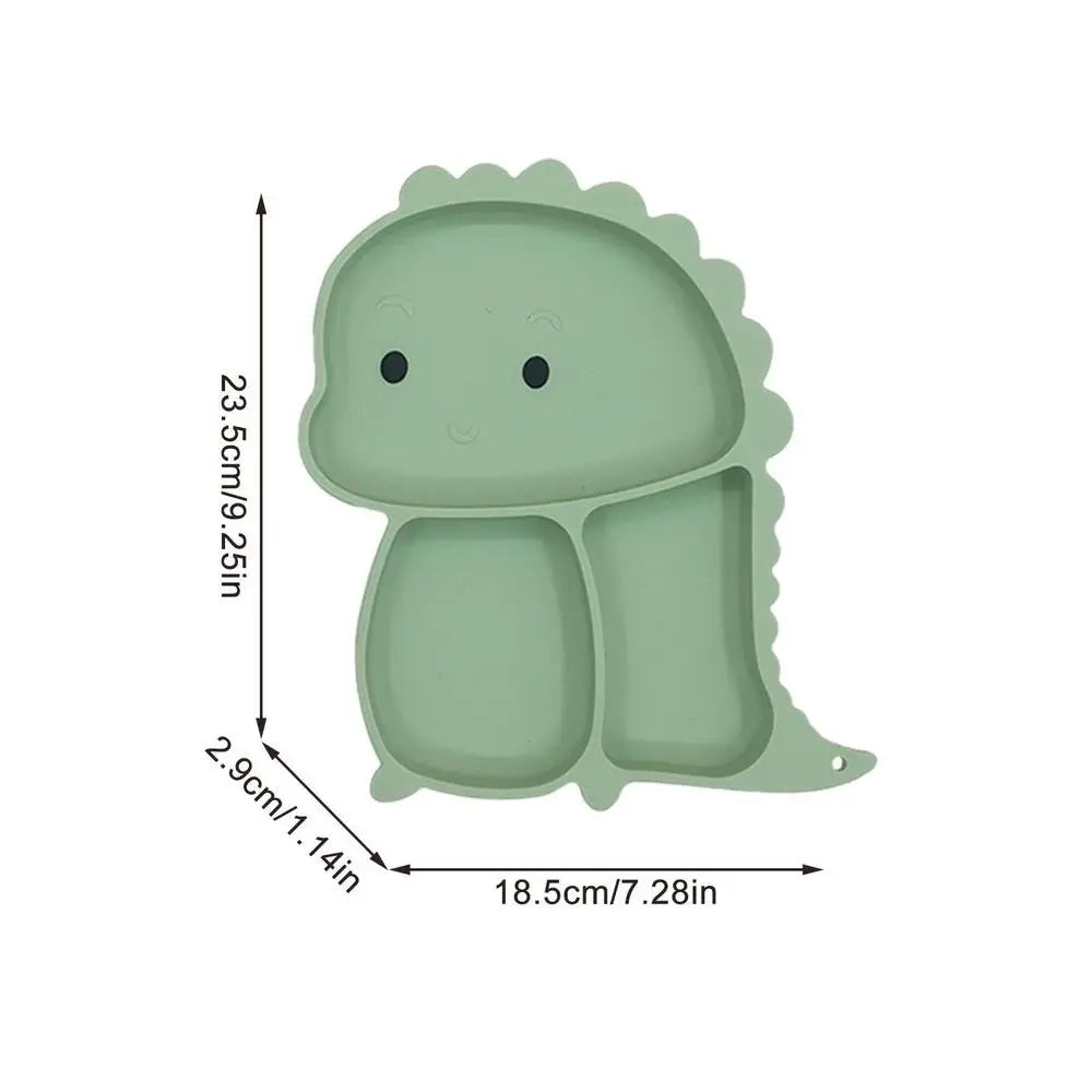 Dino Tablewear Set™ - Sæt med 7 dele - Spisesæt til børn i silikone