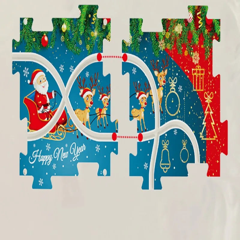 DIY Xmas Train Track™ - Byg dit eget juleland - juletog-puslespil