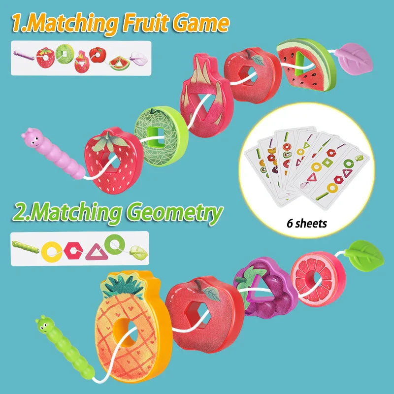 Fruit Lacing Game™ – Finmotorik - Legetøj med frugtperler