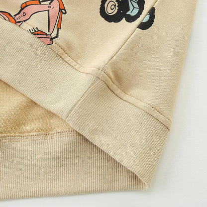 TruckTales – Blød og varm - sweater med farverige byggekøretøjer