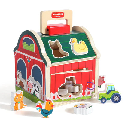 Farm Sort™ – Sjovt at farve og forme - sorteringsspil med bondegård i træ