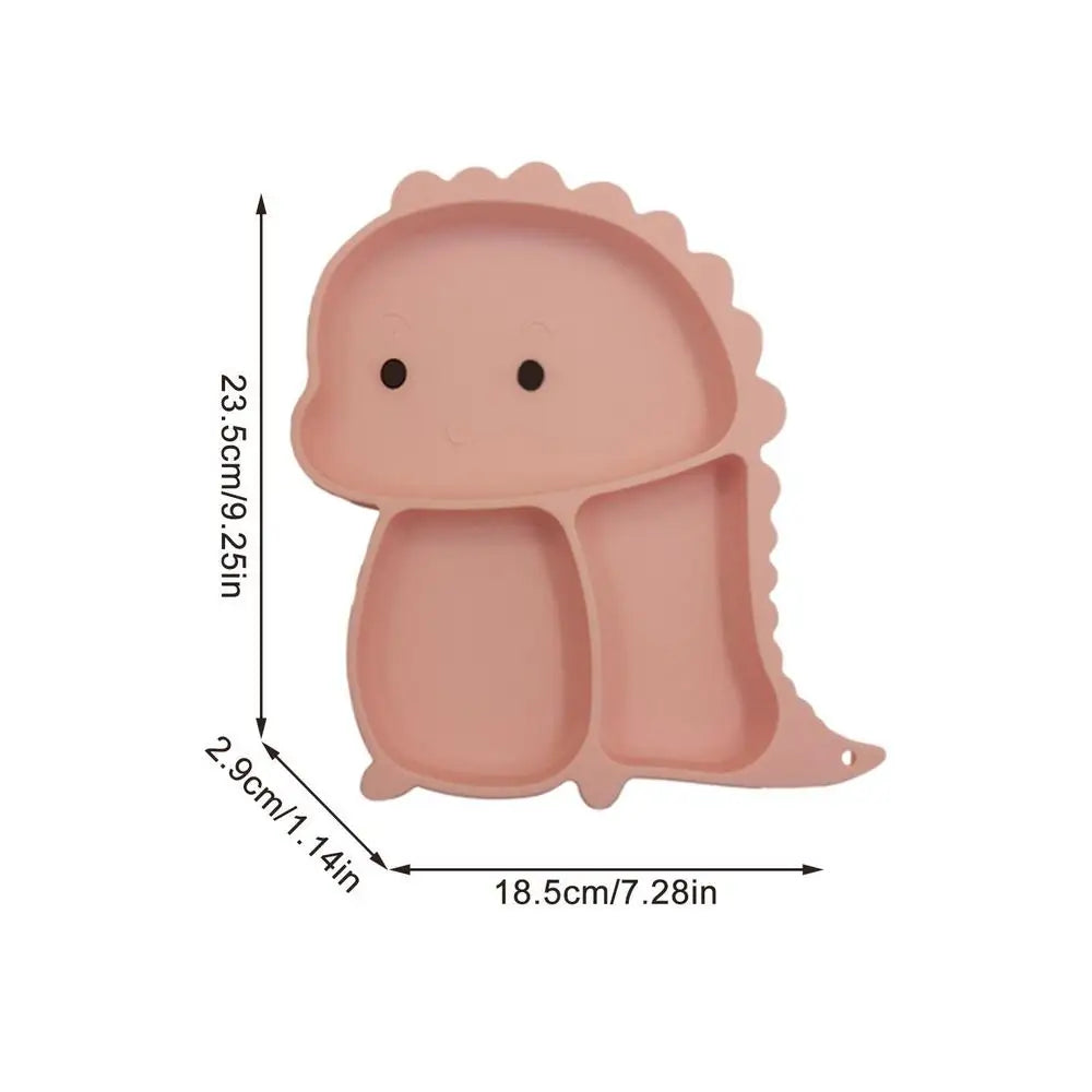 Dino Tablewear Set™ - Sæt med 7 dele - Spisesæt til børn i silikone