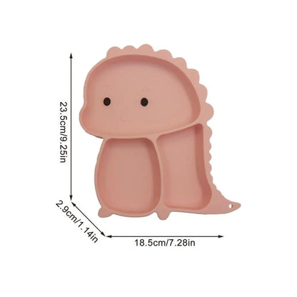 Dino Tablewear Set™ - Sæt med 7 dele - Spisesæt til børn i silikone