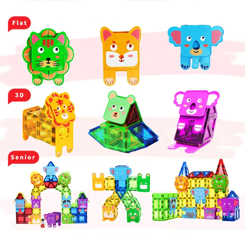 Animal Magnetic Building Blocks™ - Magnetisk byggemagi - Dyre-byggeklodser