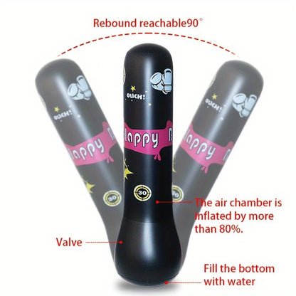 BopBag – Sjovt & Aktivt – Oppustelig boksesæk med handsker