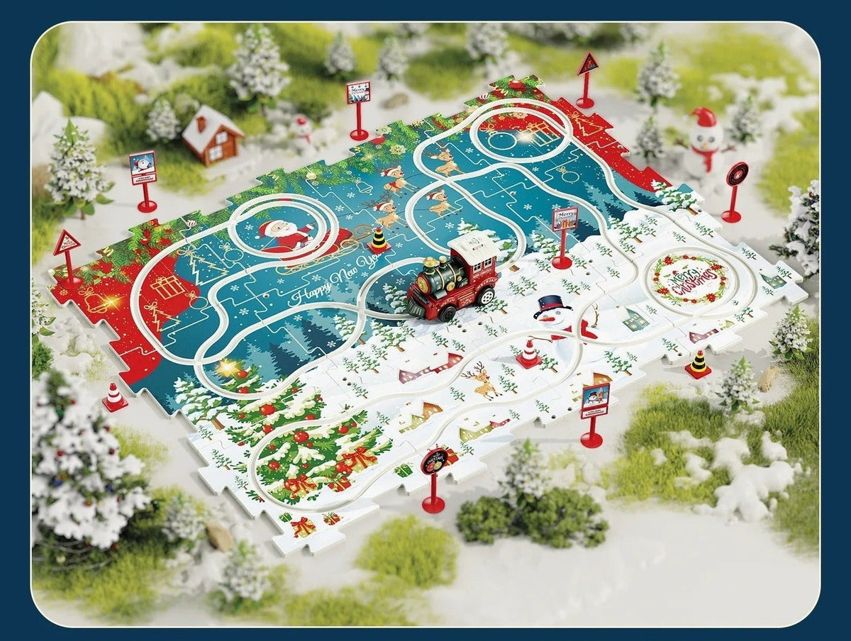 DIY Xmas Train Track™ - Byg dit eget juleland - juletog-puslespil